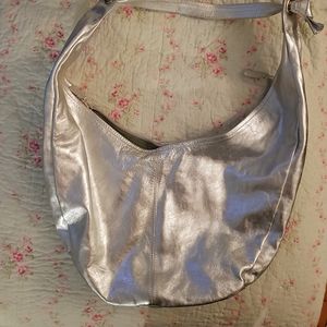 Silver leather purse